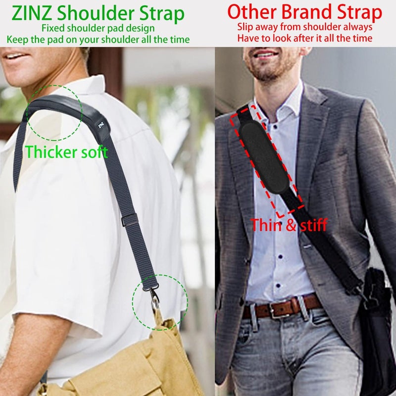 ZINZ Shoulder Strap 58" Ultra-Thick Fixed Padded and Adjustable Buckles Crossbody Strap for Briefcase Laptop Bag Luggage - Image 5